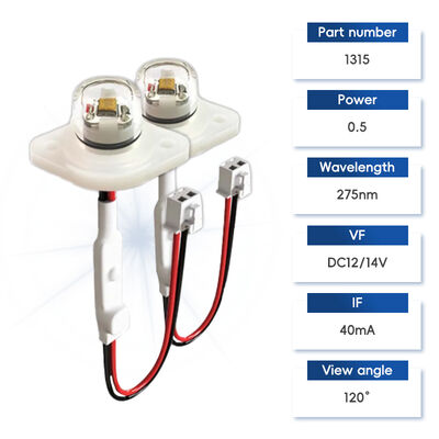 Hohe Effizienz Öko-Preis UV UV-C DC12V UVC 275nm LED-Modul 0,5W 40mA IP68 DC24V Wasserluftreiniger 6-10mW