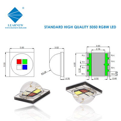 12W SMD5050 RGBW-Chips 350mA 620-630nm 520-530nm 460-470nm 3000K für Bühnenbeleuchtung