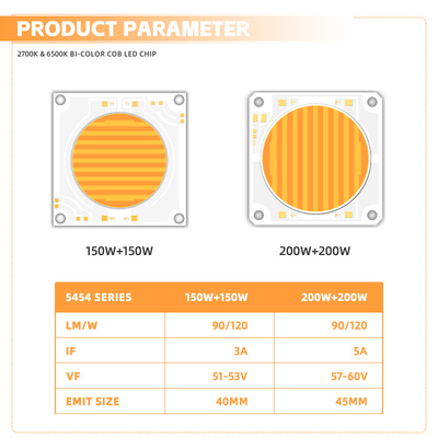 5454 Bi-Color 2700k 6500k Cct Hochleistung 1500w 200w Cob Led Chip Modul für Fotografie Lampe