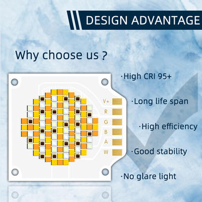 3538 250W Fünffarbige COB-LED-Chips mit 620nm/460nm/520nm/2700K/6500K CCT und 24-26V
