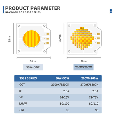 350w 200+200w Fotografie Licht LED Chip, CRI96 COB LED CHIP 2700-6500K 4000K für Bühnenleuchten