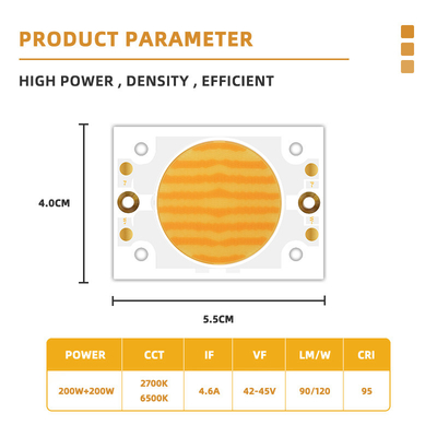 2700k 6500k Höhenwirksamkeit 200w 4055 Weiß SMD LED-Chip Warme weiße Emission Hochleuchtend