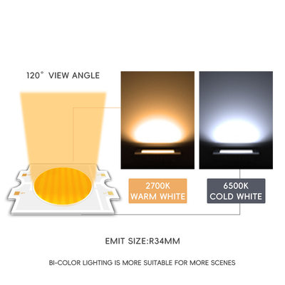 Bifarbige Filmbeleuchtung Ultrahelligkeit Ra95 Warm + Cool Weiß CRI>95Ra Doppelfarbe 300W+300W COB LED Chip