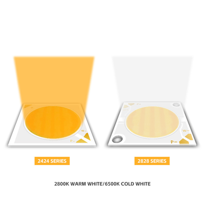 2424 Bicolor COB LED CCT 2700k bis 6500k Hohe CRI95 COB LED Chip Reflektor Form R21mm 40W+40W 100-110lm/w 1.1A 36-38V COB Leuchten