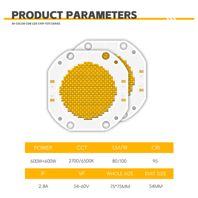 Bi Color 2700K 6500K High Power CRI 95 600W COB LED Chip Module PCB Board for LED Video Fill Photography Light
