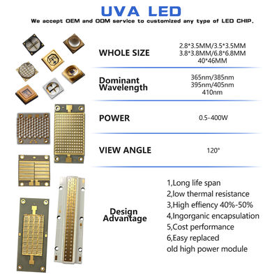 Anpassbarer UV-LED-Chip SMD 3535 3838 8025 220-420nm 5-Jahresgarantie