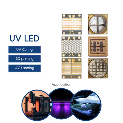 High Power UV LED Chip with 365nm 385nm 395nm Wavelength for 3D Printer UV Curing and 10000 Working Hours with 2-Year Warranty