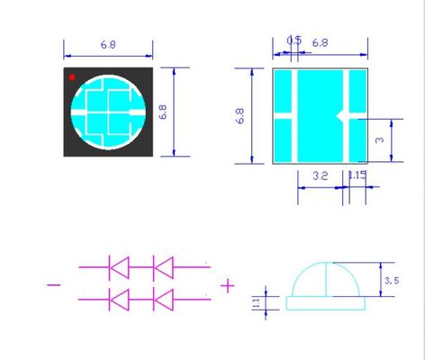 Großhandel UVA LED SMD6868 365nm Lila Licht 10W LED Chip für UV-Heilung Maschine Tinte Druck und Pflanzen wachsen Licht UV-Heilung