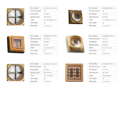 3W 365nm 3838 SMD 700mA 3V 60DEG UV UVA LED Diode Flexo Printing 385nm 60DEG 395nm LED Chip Heilung 810-1500mW 3D Drucker