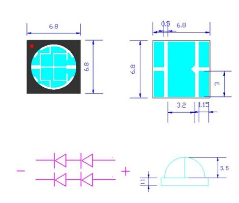 Neue UV-LED-Lampenperle UVA SMD6868 LED-Chip R5.0MM 365nm 385nm 395nm 10W Fabrikdirekt für 3D-Drucker Pflanzenwachstum Desinfektion