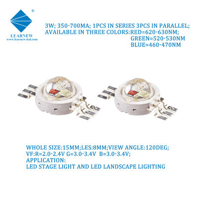 Reinkupfer-Leiterrahmen 3W RGB LED-Array Hochleistungs-Rot-Grün-Blau-LED-Chip für LED-Downlight und Schienenbeleuchtung