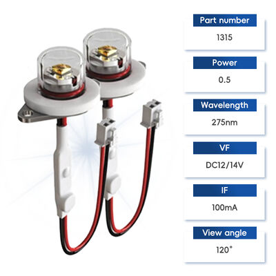 Hohe Effizienz Öko-Preis UV UV-C DC12V UVC 275nm LED-Modul 0,5W 40mA IP68 DC24V Wasserluftreiniger 6-10mW