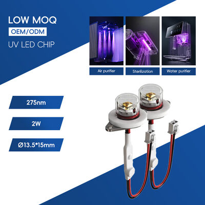 Hohe Effizienz Öko-Preis UV UV-C DC12V UVC 275nm LED-Modul 0,5W 40mA IP68 DC24V Wasserluftreiniger 6-10mW