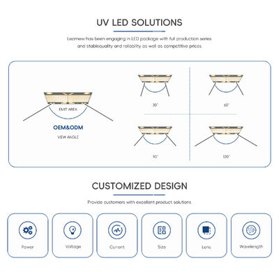 Lichtempfindliche LED-Pflanzen Wachstumsmarkt UV-Härtung Inkjet-Härtung 365/385/395nm 3w 3838 Serie kundenspezifische UVA-COB-LED-Chips