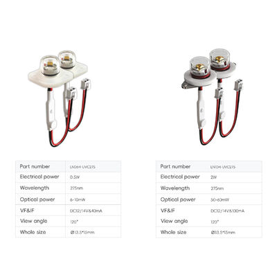 DC12V/DC24V Neueste Fabrik OEM LED-Module 40mA IP68 Wasserdicht UVC 275nm 6-10mW Home Office Luft Wasser Reinigen UV-emittierende Farbe