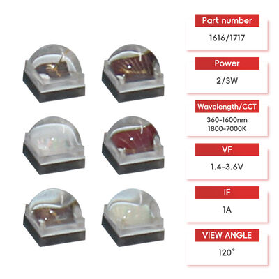 LEARNEW Hochleistungs-LED-Chip 2W 3W ALN Kupferbeschichtung Breitband 1800K-700K 120 Betrachtungswinkel 2,8-3,4V Anpassbare Farbe